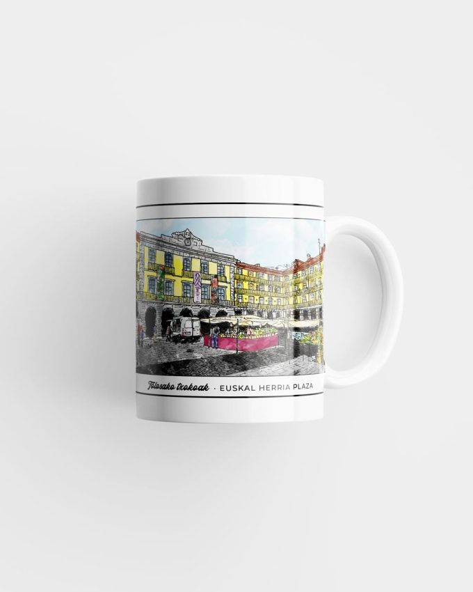 Taza con fotografía de la Plaza de Euskal Herria, Tolosa