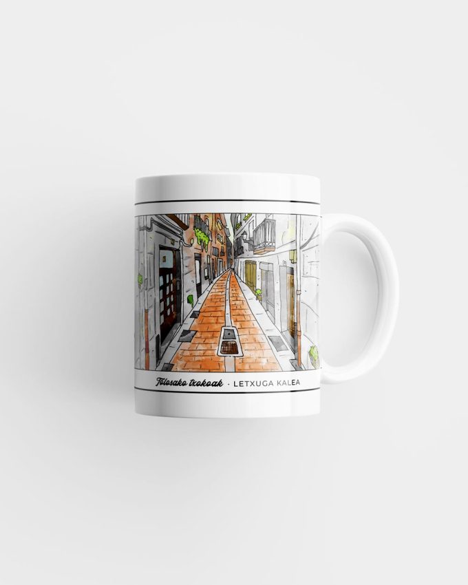 Taza con fotografía de la Calle Letxuga, Tolosa