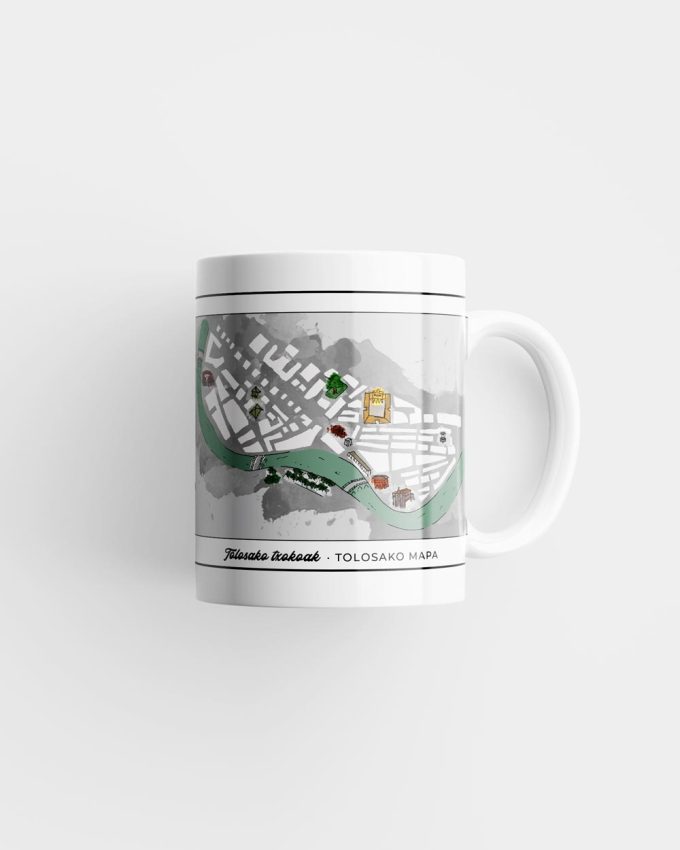 Taza con fotografía del mapa de Tolosa