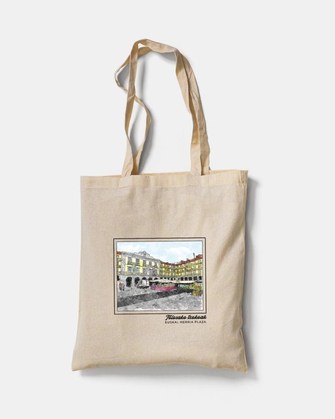 Tote bag con fotografía de la Plaza Euskal Herria, Tolosa