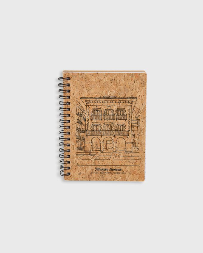 Cuaderno con fotografía de la Plaza Vieja, Tolosa