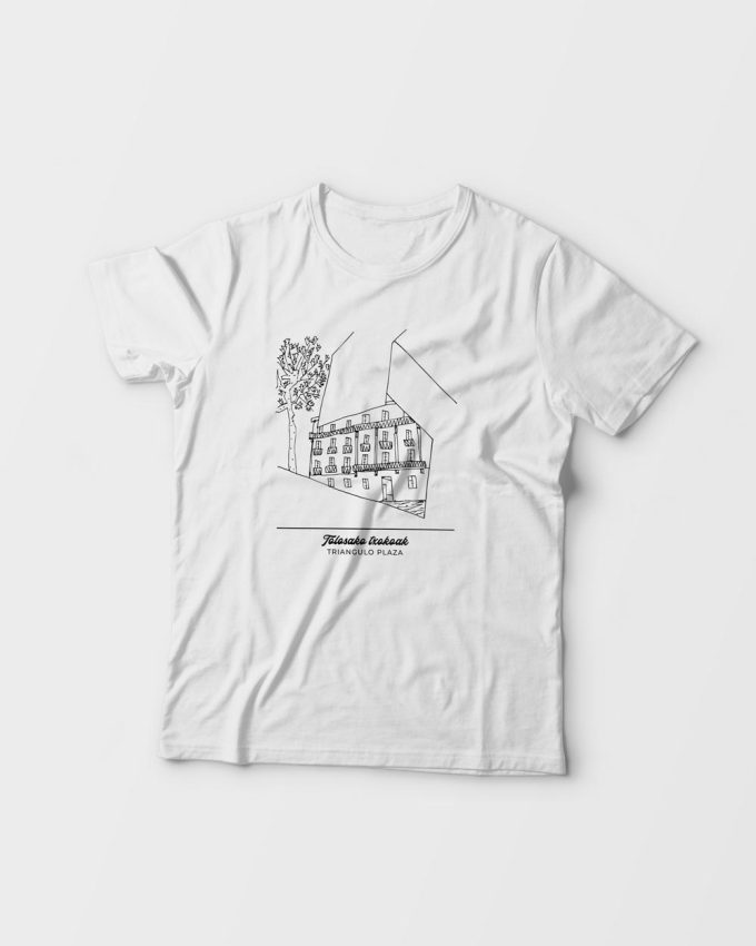 Camiseta blanca con fotografía del Triángulo, Tolosa